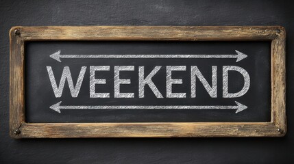 Chalkboard with a concept of weekend loading bar.