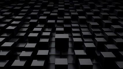 Black 3d space with glossy blocks 
