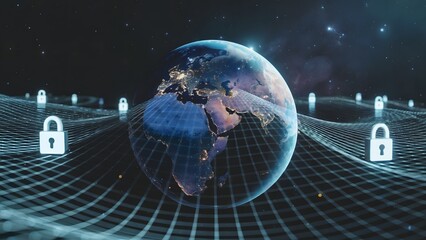Global Cybersecurity Network Visualization over Earth from Space