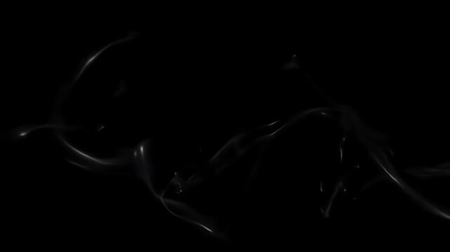 Abstract Dark Liquid Swirls Glowing in the Black Background  Fluid Motion Graphics Seamless Loop