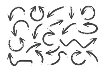 Directional Arrows Illustration: A dynamic collection of stylized arrows, showcasing diverse directions and designs, perfect for graphic projects.