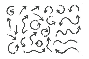 Arrows Collection: A comprehensive collection of hand-drawn arrows in various shapes and directions, perfect for adding visual interest and emphasis to your design or presentation. 