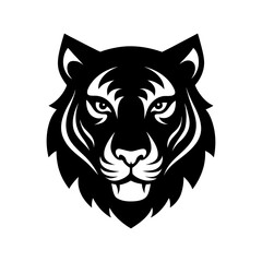 Tiger head silhouette vector illustration 