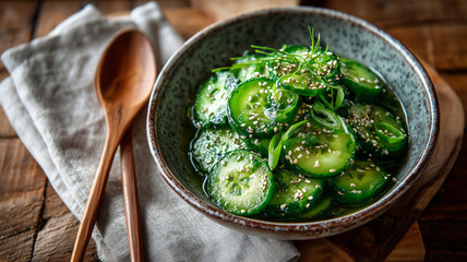 Refreshing cucumber salad with sesame for a light summer meal