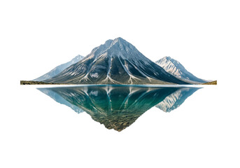 Symmetrical Reflection of Snowy Mountain Peak