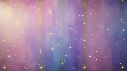 Obraz premium Smooth gradient surface with glowing specks and starry accents. Ethereal pastel galaxy look ideal for creative projects and digital backgrounds.