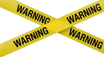 Crossed Warning Tapes, Graphic Design, Illustration, Safety, Alert