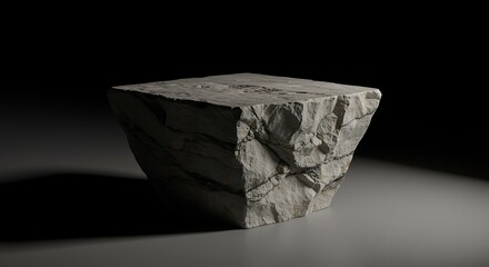 Fototapeta premium Rough-Hewn Stone Block A Textured 3D Model of a Rugged Rock Formation