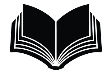 Back to School open book silhouette vector