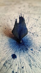 Abstract blue ink splash on a textured surface.