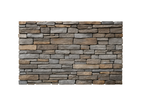 Detailed Stonework Design with Varied Colors and Rectangular Stone Brick Pattern transparent background