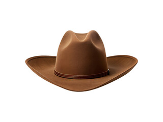 Classic Western Style Cowboy Hat with a Leather Hat Band on transparent background