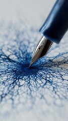 A close-up of ink spreading on paper.