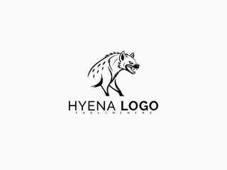 Fototapeta premium Clean Side View Hyena Logo Vector Design in Snarl Style. Ideal for Bold Business Branding, Rugged Adventure Patch Art, Sticker Illustrations, and Outdoor T-Shirt Logos.