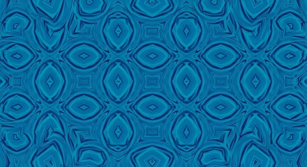 Naklejka premium Abstract Blue Kaleidoscope Pattern Seamless Geometric Design