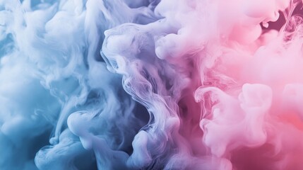 Abstract pink and blue colorful smoke cloud swirling artistic concept fluid movement design motion color