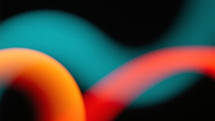 Abstract colorful light waves background with blue orange and red curves on black modern design vibrant motion blur pattern