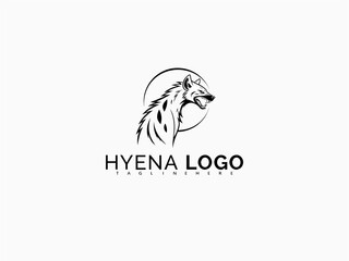 Fototapeta premium Hyena Head Vector Logo in Bold Side View for Branding. Rugged and Fierce Illustration Ideal for Sticker Identity, Label Design, Outdoor Patch Graphics, and Animal T-Shirt Prints.