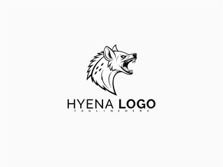Rugged Hyena Logo Design in Vector Side Profile Style. Strong and Stylish Illustration for Sticker Label Graphics, Patch Design, T-Shirt Prints, and Business Branding Use.

