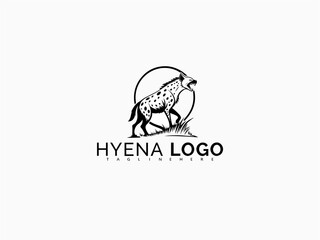 Naklejka premium Hyena Logo Vector Illustration in Clean Side Profile. Rugged Style Perfect for Bold Business Identity, Outdoor Sticker Packs, Wildlife Patch Art, and Adventure T-Shirt Labels.