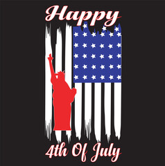 USA Independence Day t shirt design silhouette vector art illustration, 4th of July vector illustration