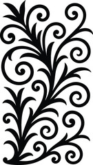 A seamless black and white floral pattern with intricate leaf and curl elements offers a vintage vector illustration for elegant decor and wallpaper design
