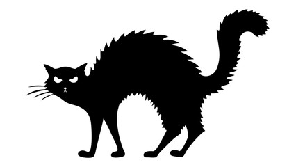 Halloween cat black vector silhouette