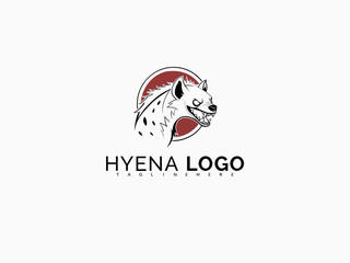 Fototapeta premium Hyena Logo Vector in Side Profile with Wild Snarl Expression. Rugged Design for Animal Patch Branding, Bold Label Identity, Sticker Packs, and Adventure T-Shirt Prints.