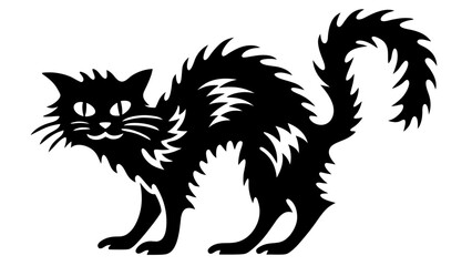 Halloween cat black vector silhouette