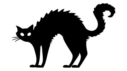 Halloween cat black vector silhouette