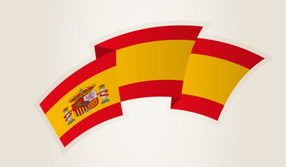 Spain Flag in Abstract Ribbon Shape, National Symbol of the Spain.
