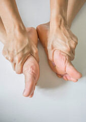 Foot of a person muscle massage