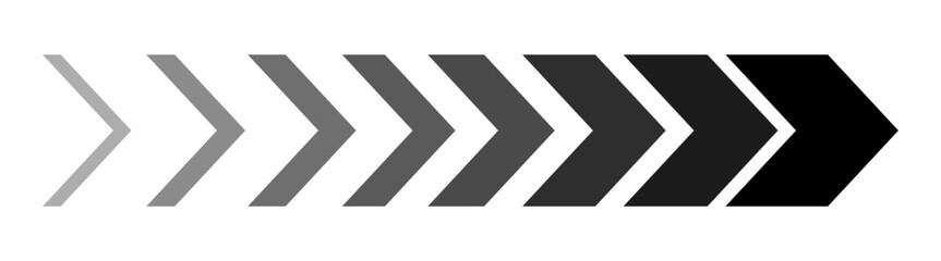 Dynamic moving arrow symbol. Direction fast arrows symbols. Directional arrow sign vector design and illustration