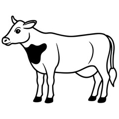 Obraz premium Cow Icon Vector – Minimal Animal Symbol for Branding, Farm Logo & Graphic Design