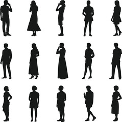Silhouette of People in Formal Attire: Business, Social, and Professional Poses