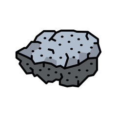 asphalt color line icon for digital and print projects. Building materials.