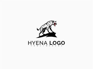 Creative Side Facing Hyena Vector Logo for Rugged Brands. Great for Adventure Company Stickers, Labels, T-Shirts, and Bold Patch Logo Designs with a Fearless Wildlife Theme.

