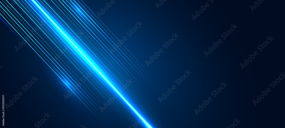 Aufkleber Abstract technology background with glowing light and diagonal lines. Vectorr illustration. 