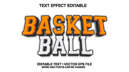 basket ball text effect vector editable
