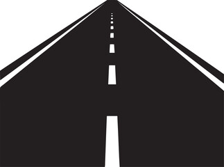 Perspective View of a Long Highway with Dashed White Lines