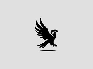 Obraz premium Vintage engraved eagle silhouette vector logo for financial institutions