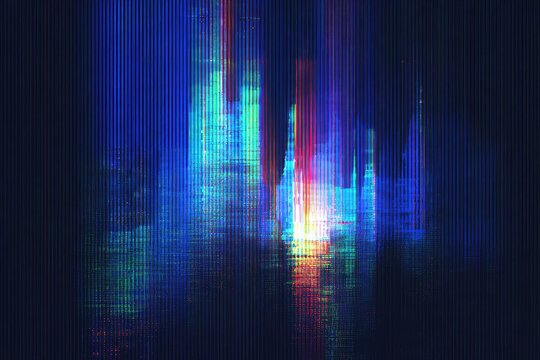 Abstract city glitch art