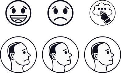 Thinking Emoji Illustration for Chat and Social Media Design. Cute Thinking Emoji Art for Communication and Digital Projects. Expressive Thinking Emoji Drawing for Emotion and Mood Themes
