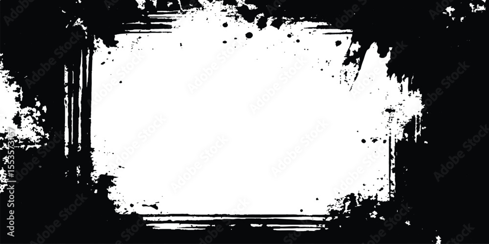 Poster grunge black frame on white background. vector black square grunge frame on a transparent background