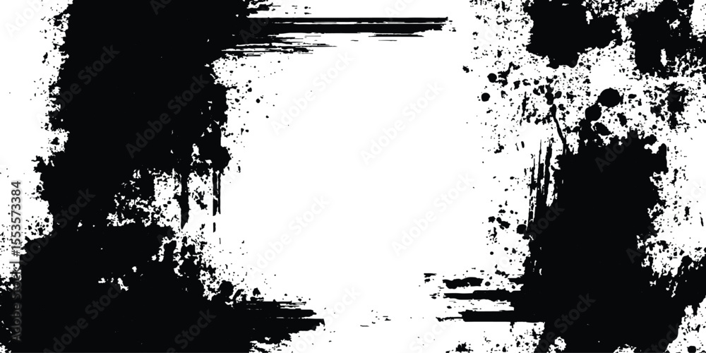 Poster grunge black frame on white background. vector black square grunge frame on a transparent background