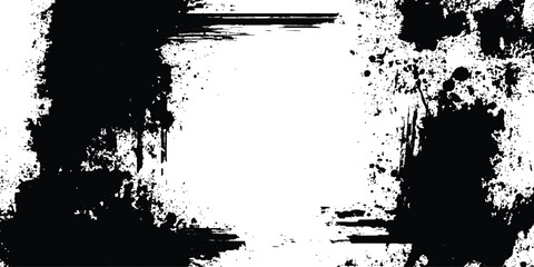 Grunge black frame on white background. Vector black square grunge frame on a transparent background.