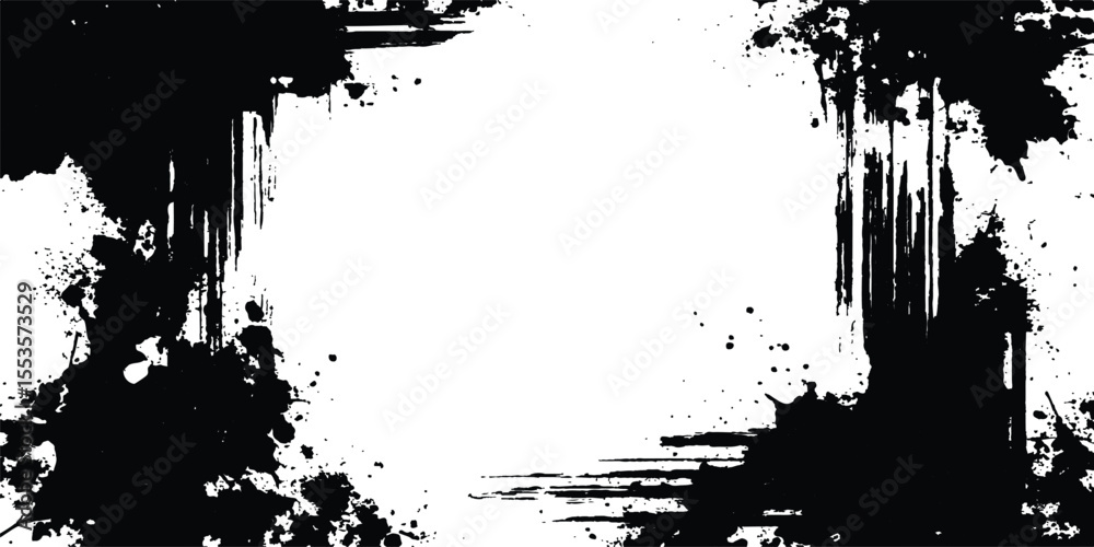 Aufkleber grunge black frame on white background. vector black square grunge frame on a transparent background