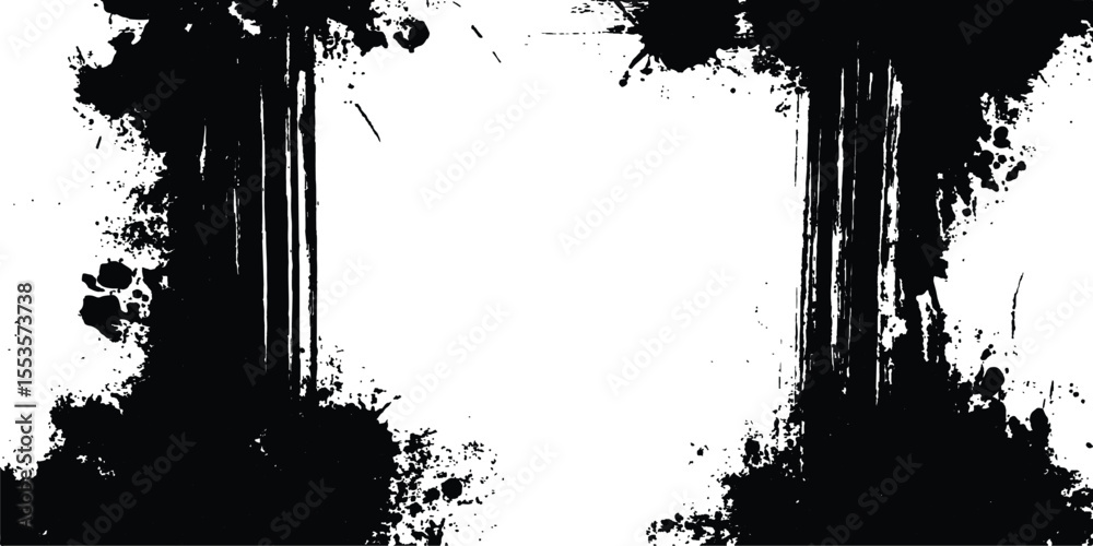 Poster grunge black frame on white background. vector black square grunge frame on a transparent background