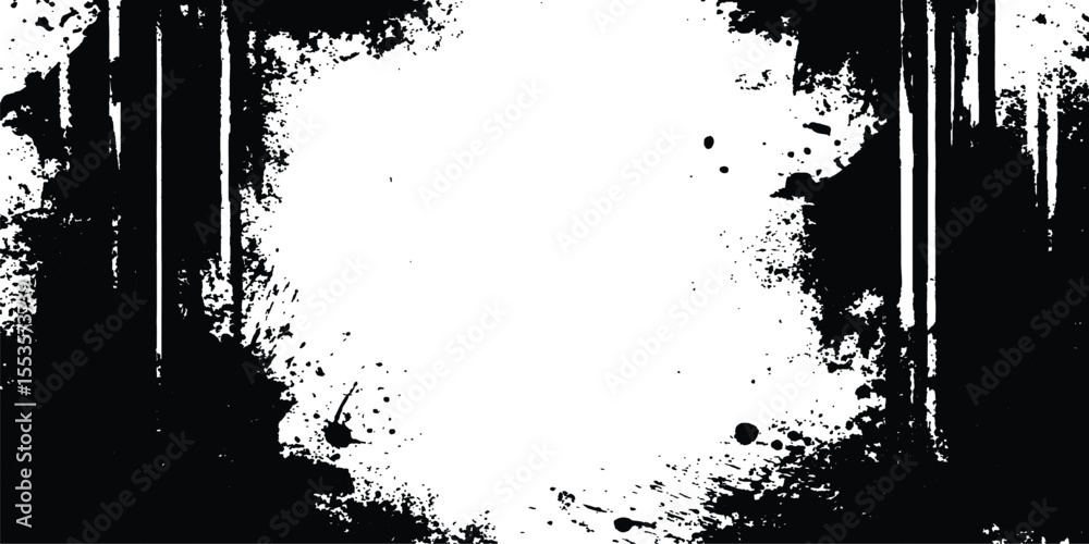 Poster grunge black frame on white background. vector black square grunge frame on a transparent background