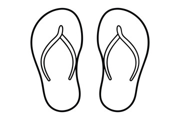 summer pair of flip flops isolated on white Background